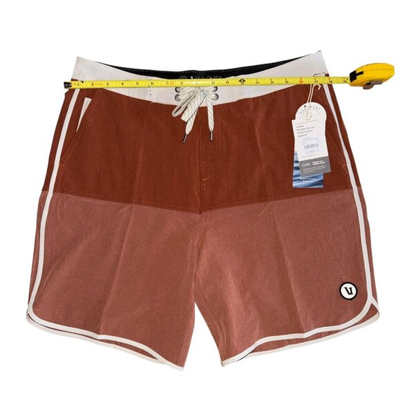 VUORI Cruise Boardshort Dark Penny Linen Texture Mens Size 34 - Picture 2 of 7